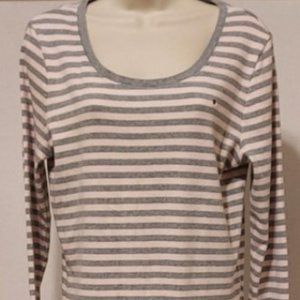 Tommy Hilfiger womans Gray and Pink Pullover longsleeve. SzL perfect condition